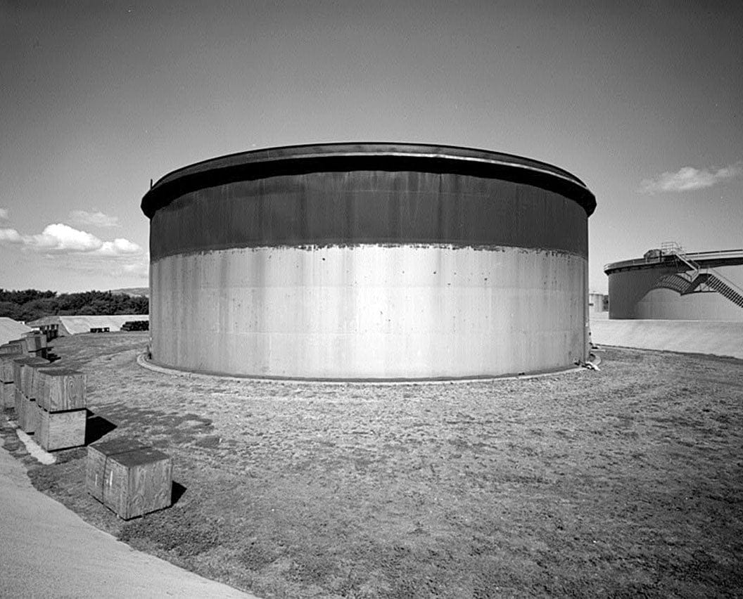 Historic Photo : U.S. Naval Base, Pearl Harbor, Jet Engine Fuel Storage Tank, Lehua Avenue, Pearl City Peninsula, Pearl City, Honolulu County, HI 2 Photograph