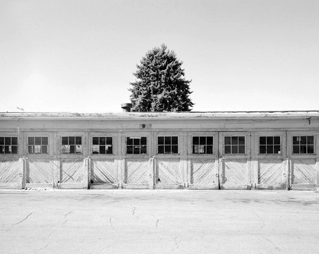 Historic Photo : Fitzsimons General Hospital, Post Exchange Garage, Northwest Corner of West Pennington Avenue & North Eighth Street, Aurora, Adams County, CO 1 Photograph