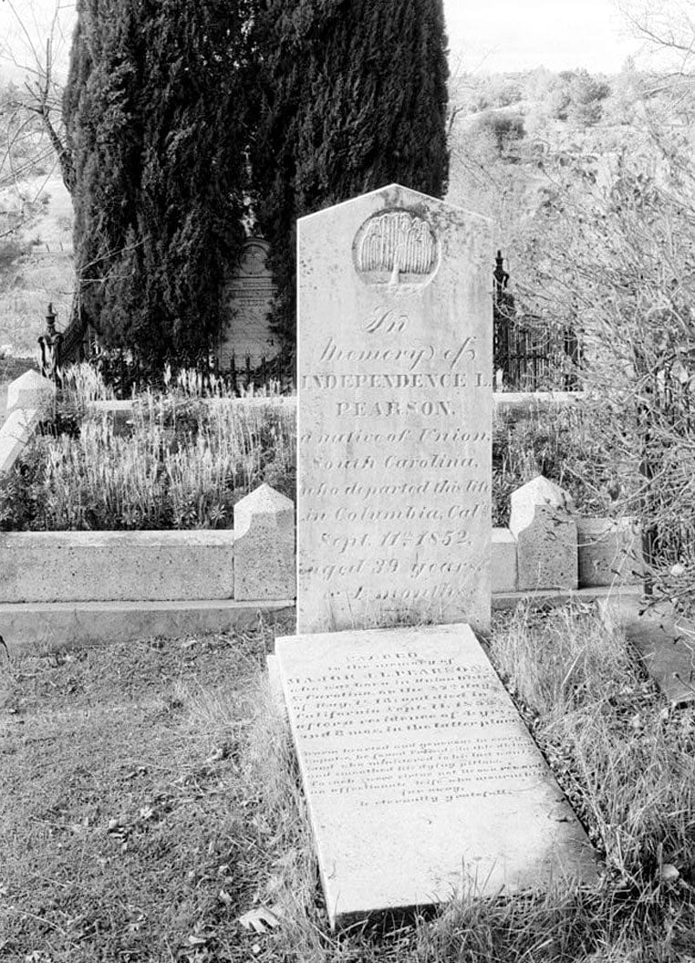 Historic Photo : Grave Stones, Mountain View Cemetery, Bigler Street, Columbia, Tuolumne County, CA 1 Photograph