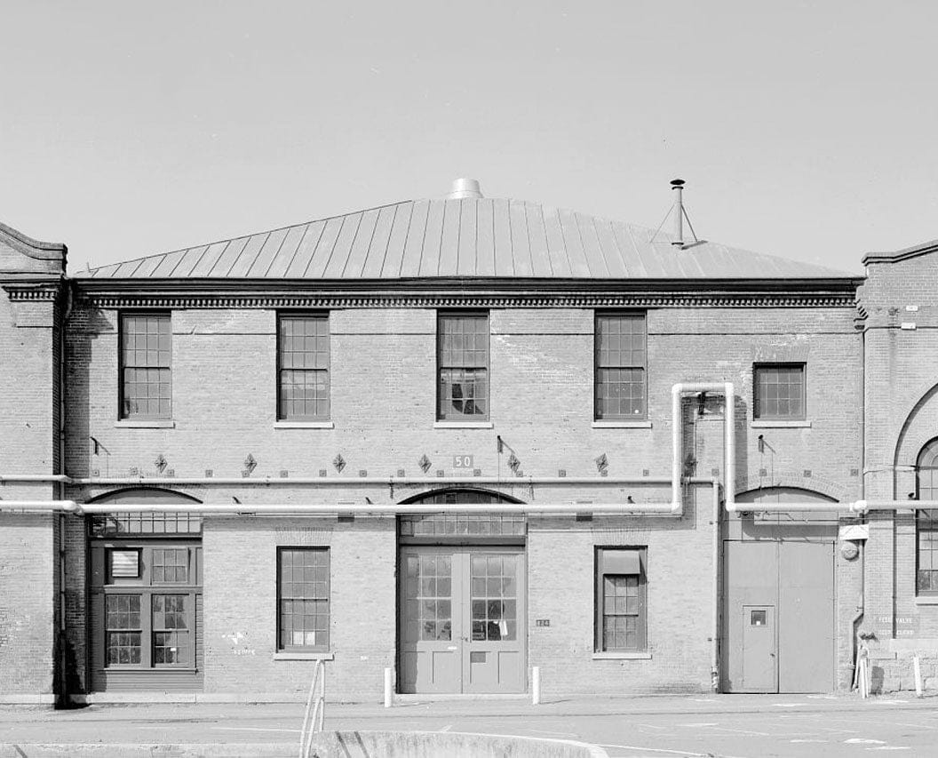 Historic Photo : Mare Island Naval Shipyard, Rubber Shop, California Avenue, west side across from Dry Dock 1 near Ninth Street, Vallejo, Solano County, CA 1 Photograph