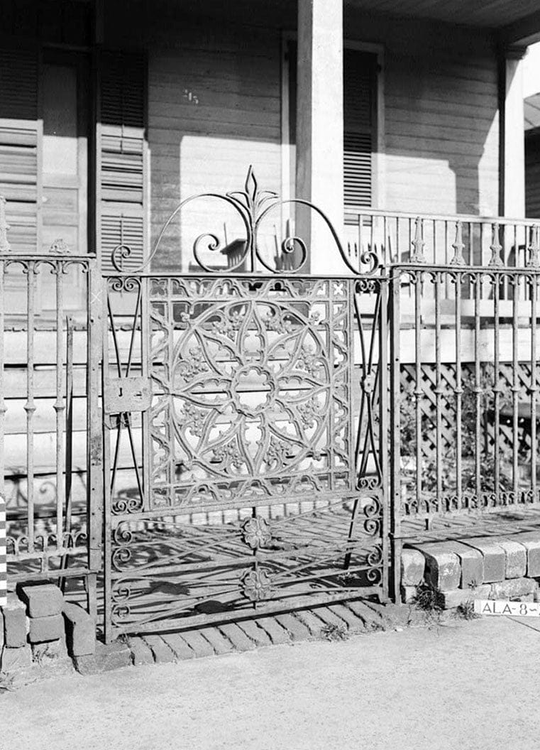 Historic Photo : 215 South Conception Street (Iron Fence & Gate), Mobile, Mobile County, AL 1 Photograph