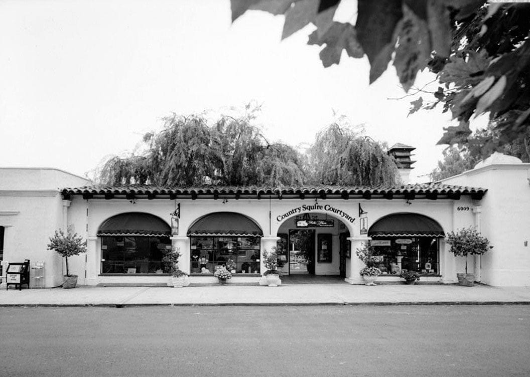 Historic Photo : Santa Fe Land Improvement Company, Administration Building, 6009 Paseo Delicias, Rancho Santa Fe, San Diego County, CA 1 Photograph