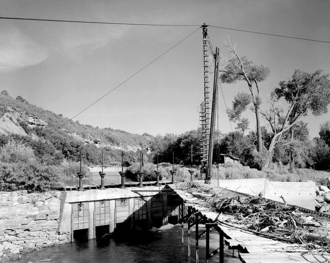 Historic Photo : Montezuma Valley Irrigation Company System, Concrete Diversion Dam, Dolores, Montezuma County, CO 1 Photograph