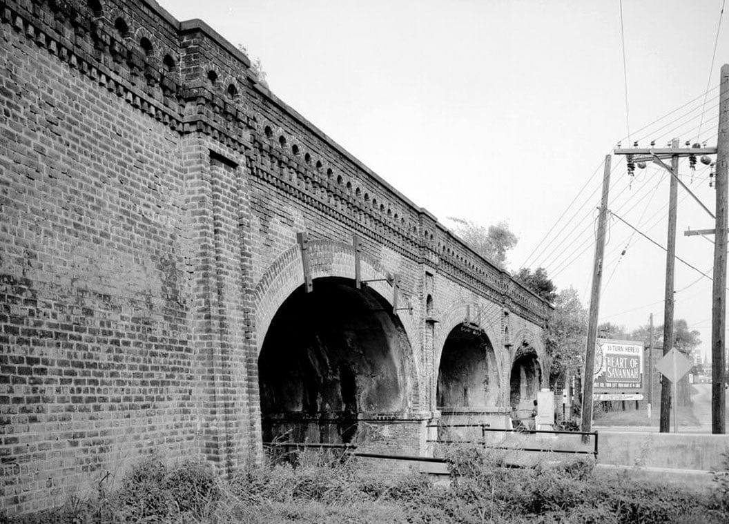 Historic Photo : Central of Georgia Railway, 1853 Brick Arch Viaduct, Spanning West Boundary Street & Savannah-Ogeechee Canal, Savannah, Chatham County, GA 2 Photograph