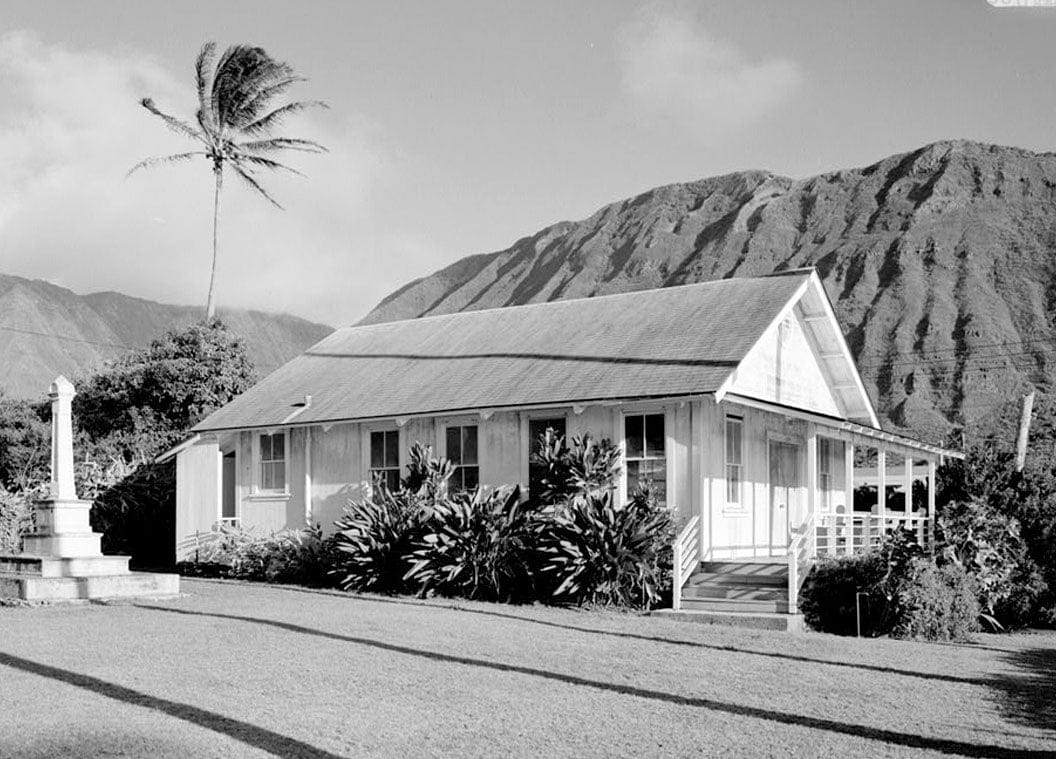 Historic Photo : Latter Day Saints Parish Hall, Kamehameha Street, Moloka'i Island, Kalaupapa, Kalawao County, HI 1 Photograph