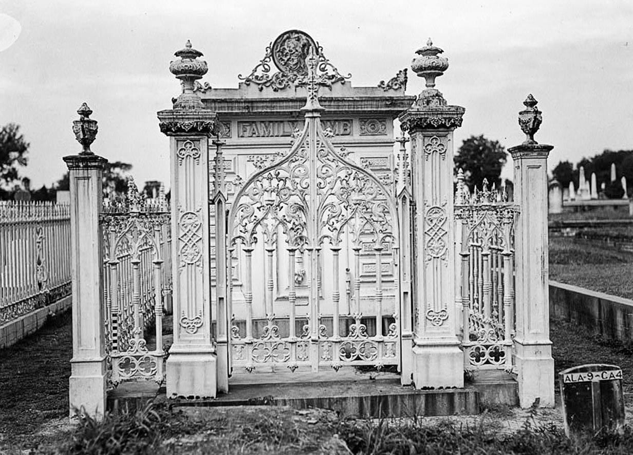 Historic Photo : Magnolia Cemetery (Ironwork), Virginia Street, Mobile, Mobile County, AL 4 Photograph