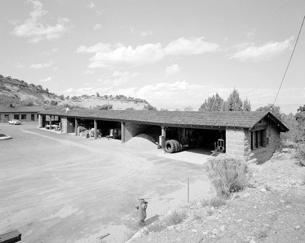 Historic Photo : Saddlehorn Area, Vehicle & Equipment Storage Shed, Maintenance area, Fruita, Mesa County, CO 1 Photograph