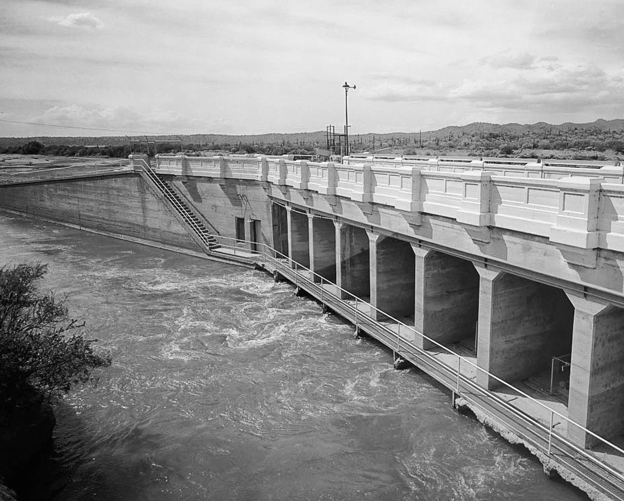 Historic Photo : San Carlos Irrigation Project, Ashurst-Hayden Dam, Gila River, T4S R11E S7, Coolidge, Pinal County, AZ 3 Photograph