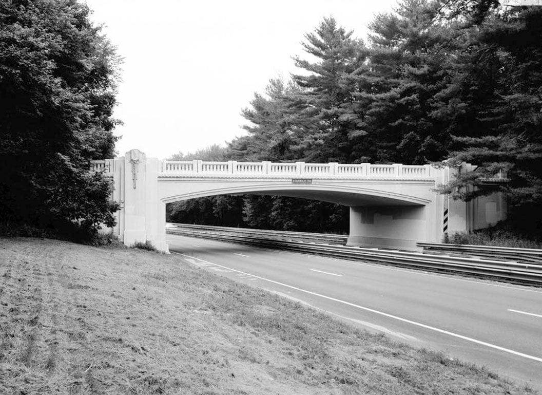 Historic Photo : Merritt Parkway, Stanwich Road Bridge, Spanning Merritt Parkway at 7.47 mile mark, Greenwich, Fairfield County, CT 1 Photograph
