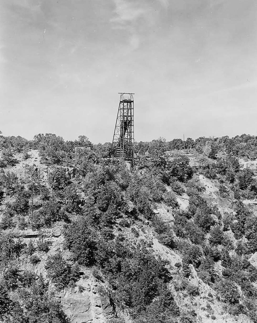 Historic Photo : Orphan Lode Mine, Headframe, North of West Rim Road between Powell Point and Maricopa Point, South Rim, Grand Canyon Village, Coconino County, AZ 2 Photograph