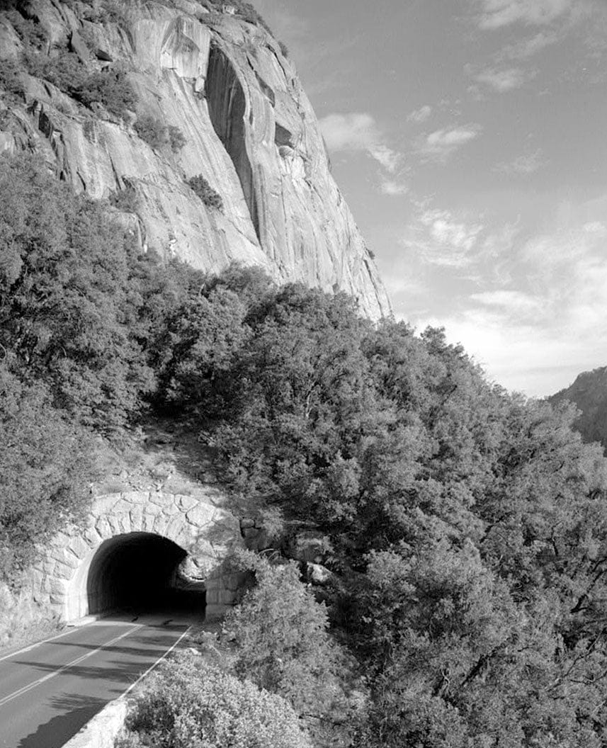 Historic Photo : Big Oak Flat Road Tunnel No. 1, Through mountain spur on New Big Oak Flat Road, Yosemite Village, Mariposa County, CA 2 Photograph