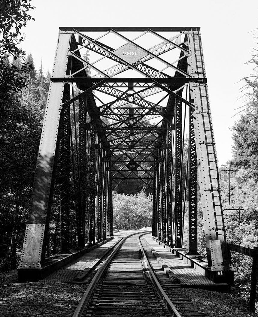 Historic Photo : Southern Pacific Railroad Shasta Route, Bridge No. 324.99, Milepost 324.99, Shasta Springs, Siskiyou County, CA 2 Photograph