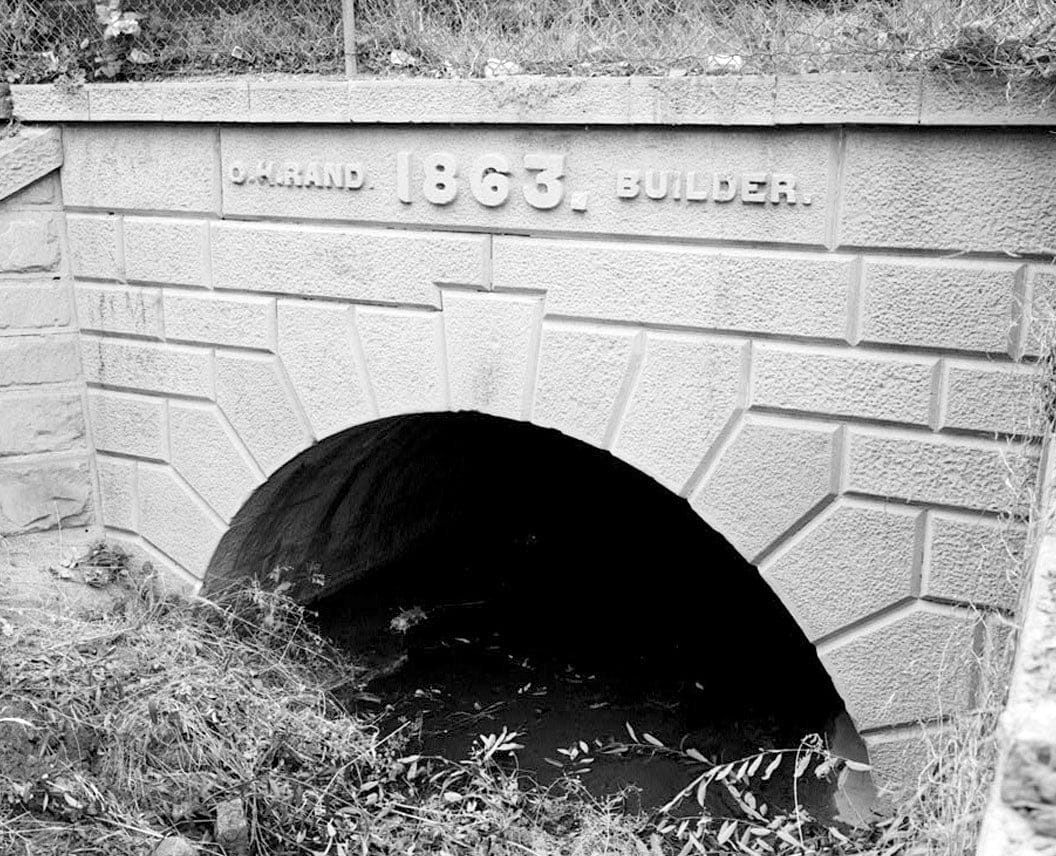 Historic Photo : Cut Stone Bridge, Southern Pacific Railroad line spanning runoff channel at South Spruce Avenue, South San Francisco, San Mateo County, CA 3 Photograph