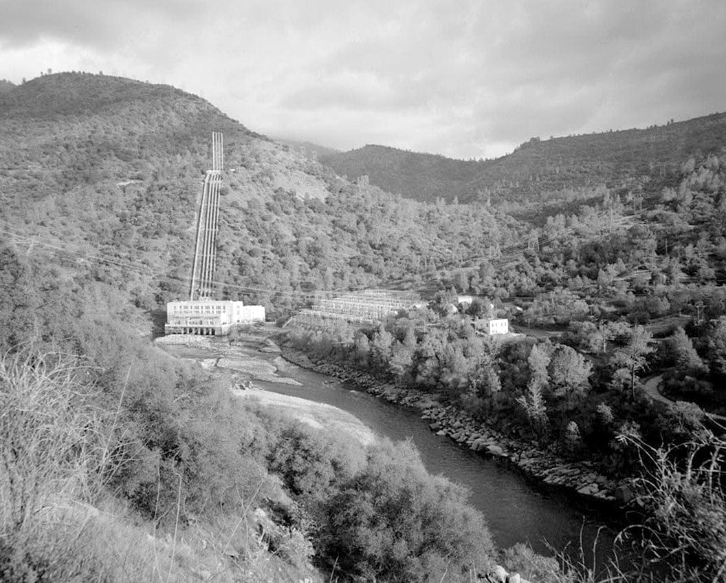 Historic Photo : Big Creek Hydroelectric System, Powerhouse 3 Penstock Standpipes, Big Creek, Big Creek, Fresno County, CA 1 Photograph