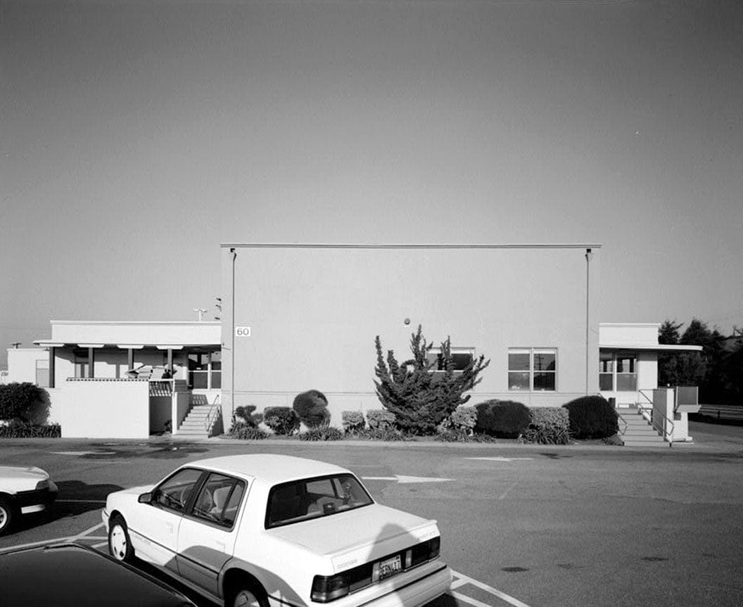 Historic Photo : Oakland Army Base, Private Exchange Cafeteria, Bataan Avenue & Attu Street, facing Post Headquarters Building, Oakland, Alameda County, CA 3 Photograph