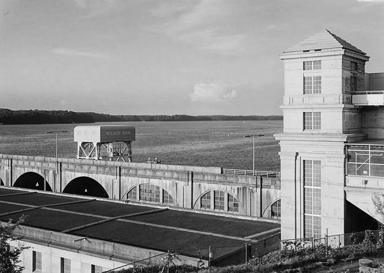 Historic Photo : Wilson Dam & Hydroelectric Plant, Spanning Tennessee River at Wilson Dam Road (Route 133), Muscle Shoals, Colbert County, AL 2 Photograph
