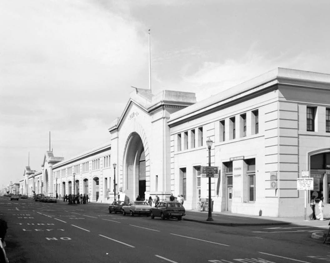 Historic Photo : North Point Pier Bulkhead Buildings, Embarcadero, Kearney & Powell Streets, San Francisco, San Francisco County, CA 1 Photograph