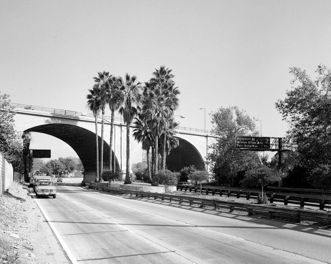 Historic Photo : Arroyo Seco Parkway, York Boulevard Bridge, Milepost 29.50, Los Angeles, Los Angeles County, CA 1 Photograph