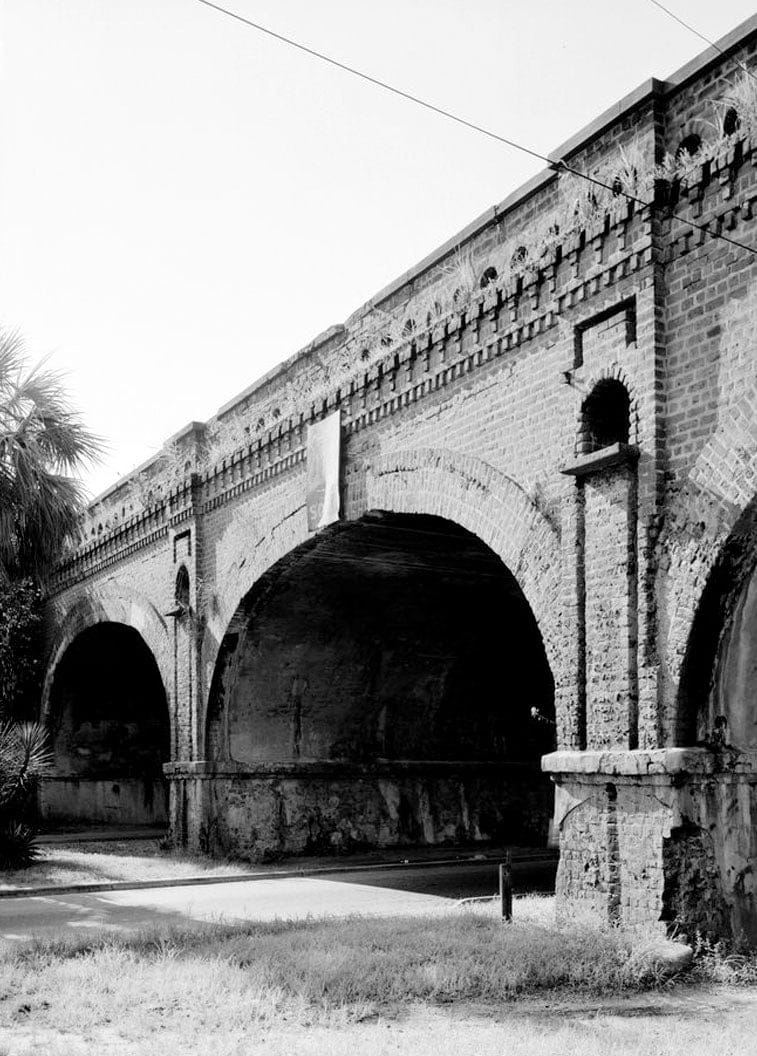 Historic Photo : Central of Georgia Railway, 1853 Brick Arch Viaduct, Spanning West Boundary Street & Savannah-Ogeechee Canal, Savannah, Chatham County, GA 3 Photograph
