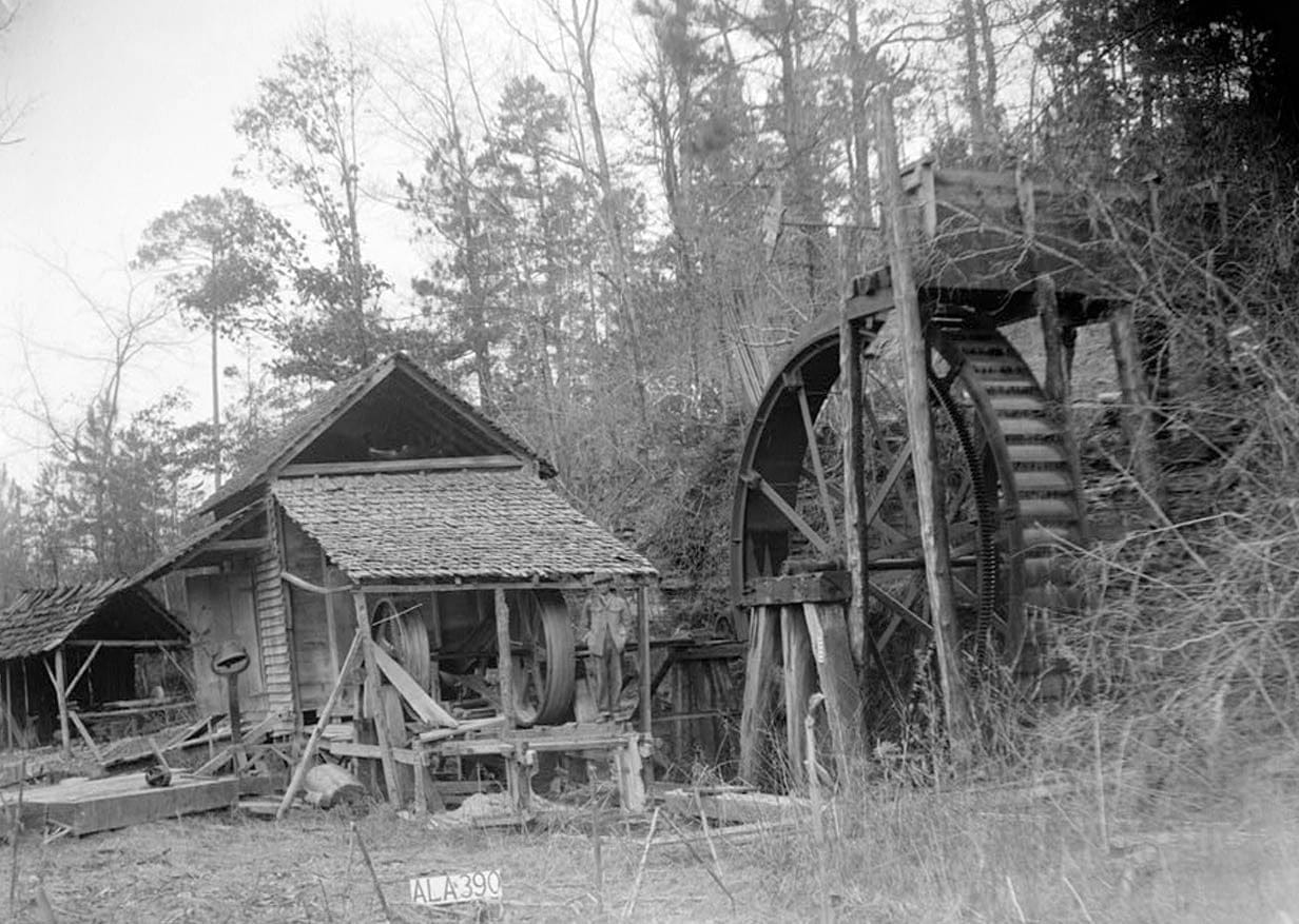 Historic Photo : McCaleb-Hollingsworth Mill, Mill Creek, Fayette, Fayette County, AL 1 Photograph