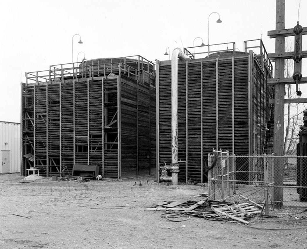 Historic Photo : Rocky Mountain Arsenal, Cooling Tower, 3500 feet South of Ninth Avenue; 470 feet East of Road Northwest-4, Commerce City, Adams County, CO 1 Photograph
