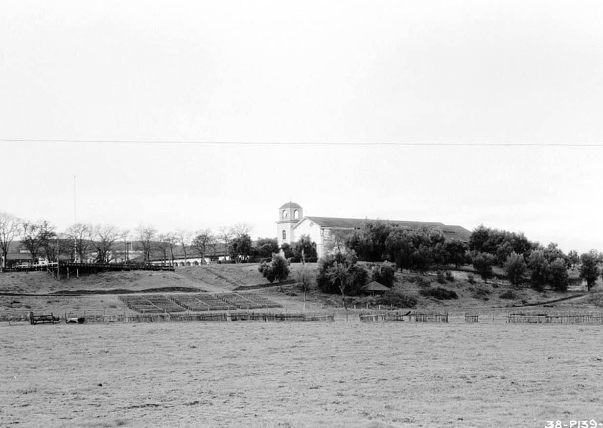 Historic Photo : Mission San Juan Bautista, Second Street, San Juan Bautista Plaza, San Juan Bautista, San Benito County, CA 1 Photograph