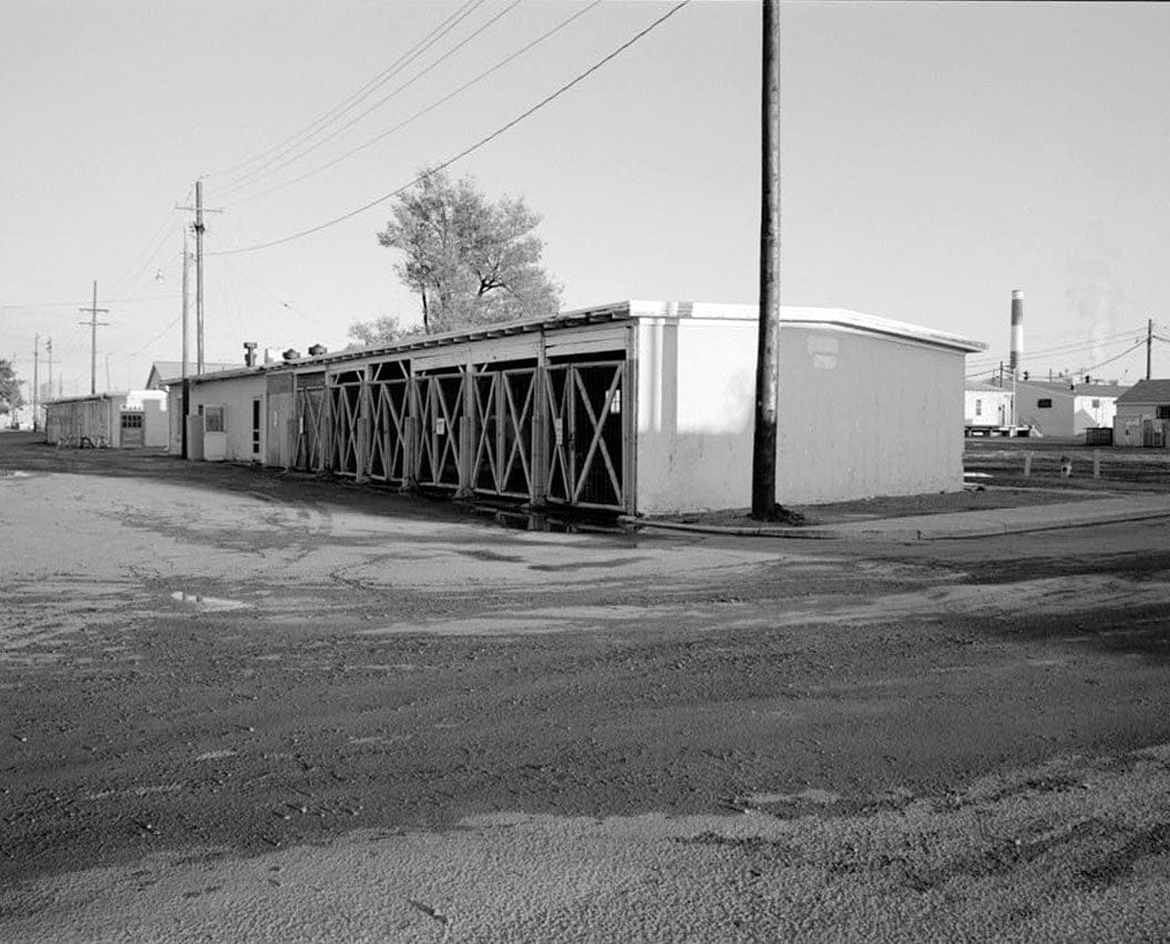 Historic Photo : Fitzsimons General Hospital, Wagon Shed with Office, Southeast Corner of East J Avenue & North Tenth Street, Aurora, Adams County, CO 1 Photograph