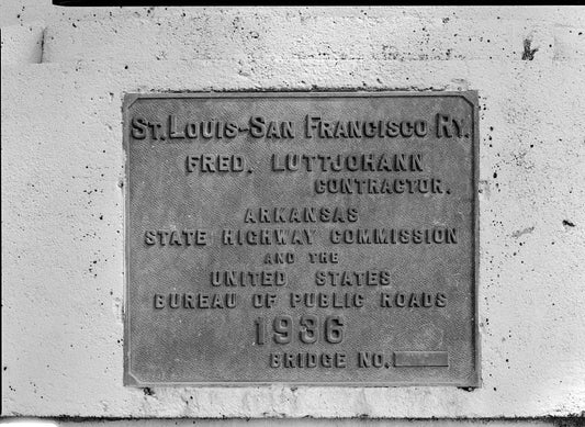 Historic Photo : Maple Street Bridge, Spanning former St. Louis & San Francisco Railroad at Maple Street, Fayetteville, Washington County, AR 2 Photograph