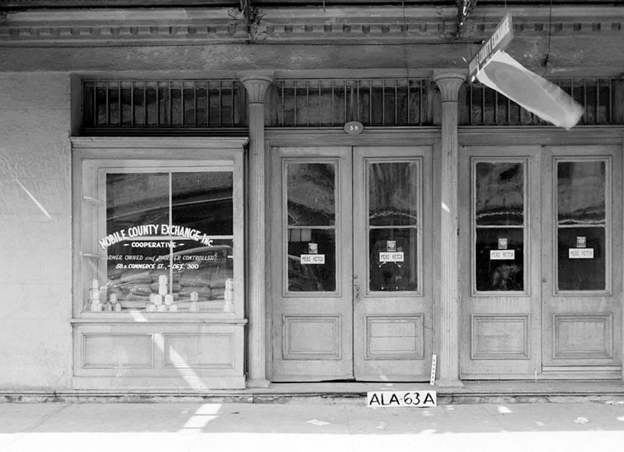 Historic Photo : 58 South Commerce Street (Commercial Building), Mobile, Mobile County, AL 1 Photograph