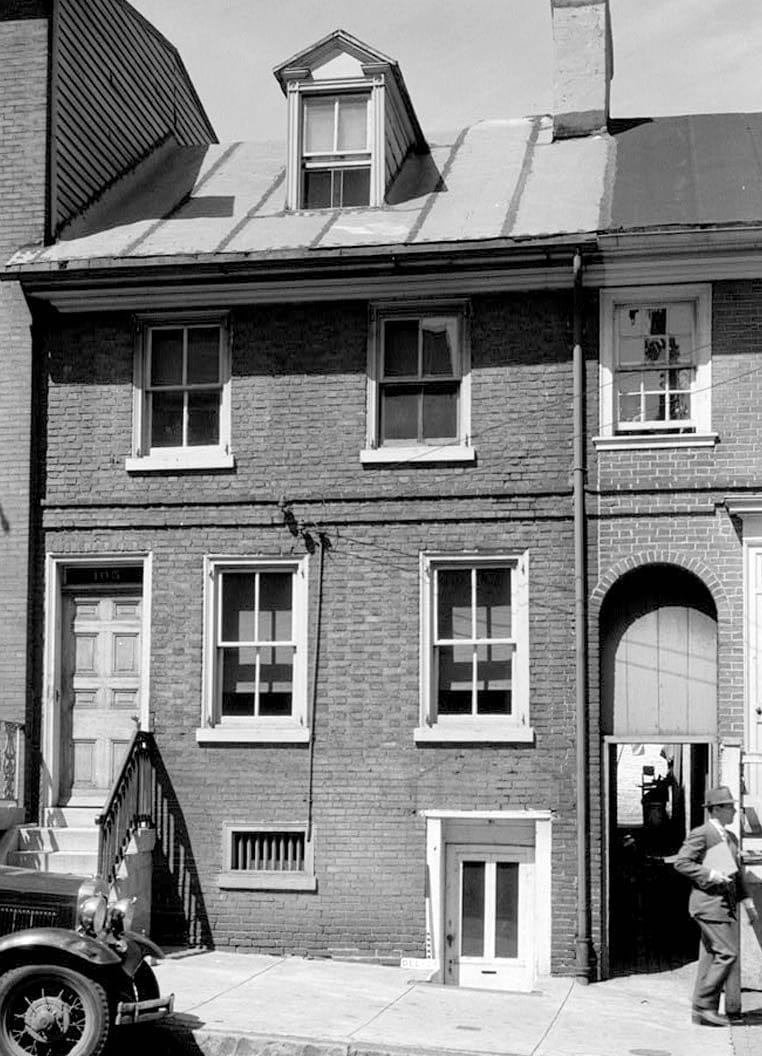 Historic Photo : Jacob Dingee House, 105 East Seventh Street (moved to 500 Block North Market Street), Wilmington, New Castle County, DE 1 Photograph
