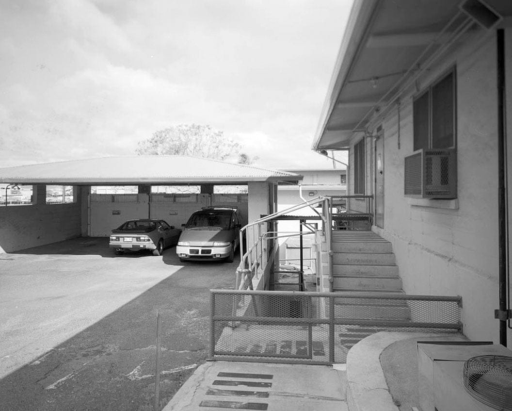 Historic Photo : U.S. Naval Base, Pearl Harbor, Emergency Vehicle Garage, Oakley Road near Pierce Street, Pearl City, Honolulu County, HI 1 Photograph