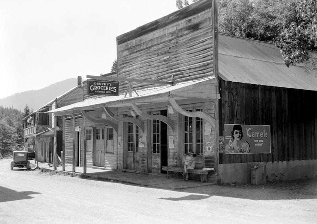 Historic Photo : Store Buildings, Sawyers Bar, Siskiyou County, CA 1 Photograph