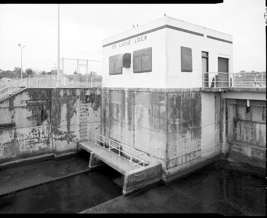 Historic Photo : St. Lucie Canal, Lock No. 1, Hydroelectric Power House, St. Lucie, Cross State Canal, Okeechobee Intracoastal Waterway, Stuart, Martin County, FL 5 Photograph
