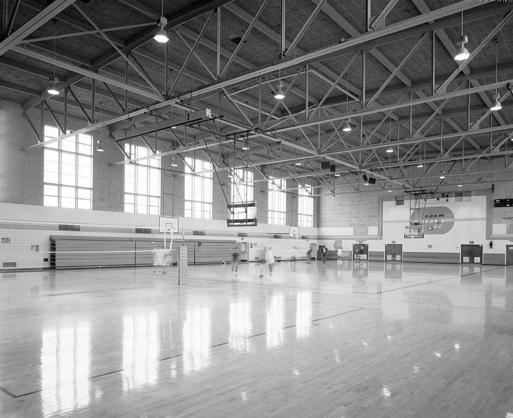 Historic Photo : Roosevelt Base, Auditorium-Gymnasium, West Virginia Street between Richardson & Reeves Avenues, Long Beach, Los Angeles County, CA 4 Photograph