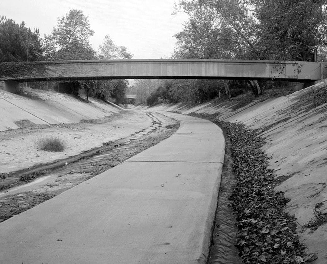 Historic Photo : Arroyo Seco Channel Pedestrian Bridge, Spanning Arroyo Seco Channel south of Avenue 60, Arroyo Seco Park, Los Angeles, Los Angeles County, CA 1 Photograph