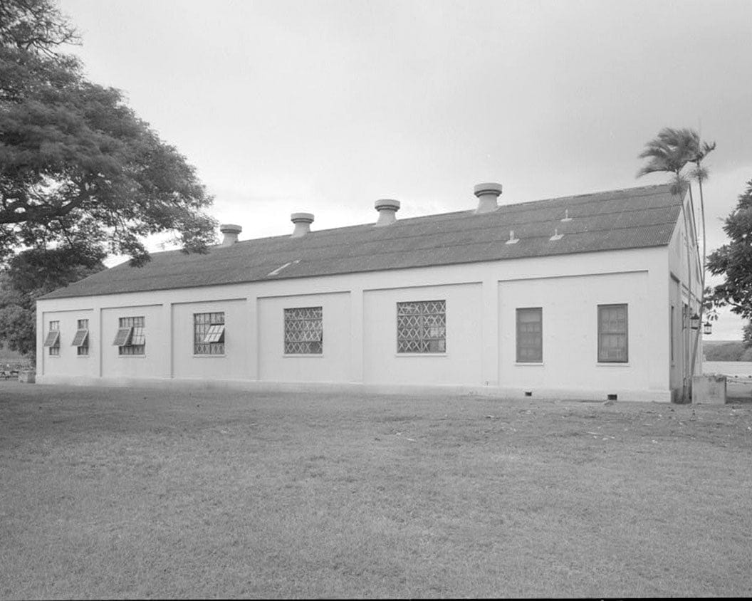 Naval Magazine Lualualei, West Loch Branch, Administration Building & Storehouse, Main wharf area between wharves W1 & W2, north of First Street, Pearl City, Honolulu County, HI 1