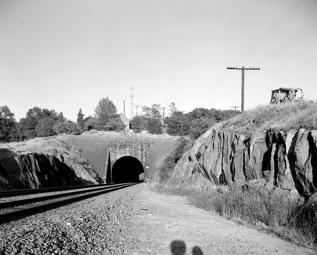 Historic Photo : Central Pacific Transcontinental Railroad, Tunnel No. 18, Milepost 120.5, Newcastle, Placer County, CA 1 Photograph
