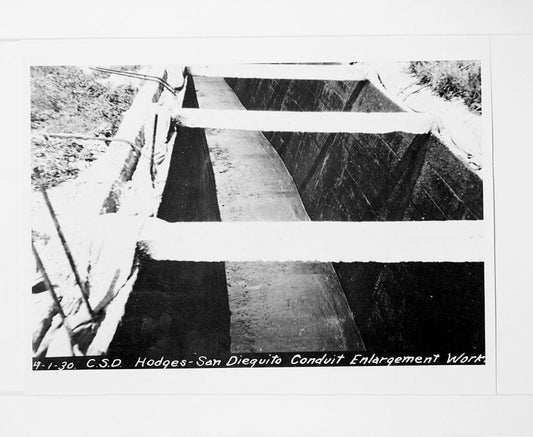Historic Photo : Lake Hodges Flume, Along San Dieguito River between Lake Hodges & San Dieguito Reservoir, Rancho Santa Fe, San Diego County, CA 7 Photograph