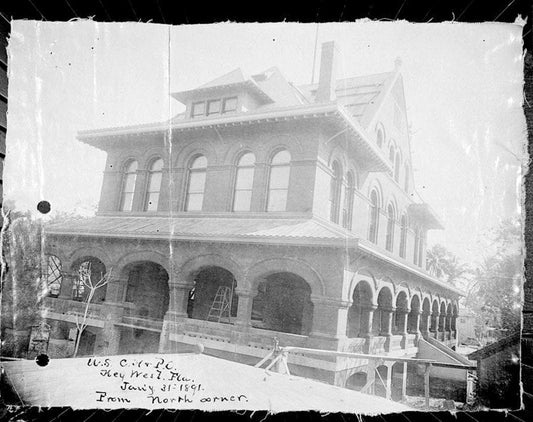 Historic Photo : Key West Post Office, U.S. Customs House, U.S. Courthouse & Lighthouse Quarters, Front Street, Key West, Monroe County, FL 1 Photograph