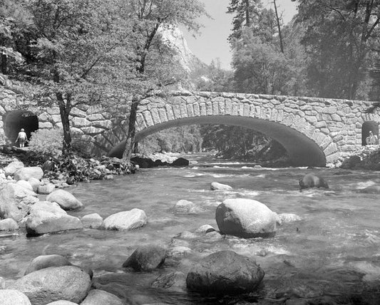 Historic Photo : Happy Isles Bridge, Spanning Merced River on Service road, Yosemite Village, Mariposa County, CA 2 Photograph