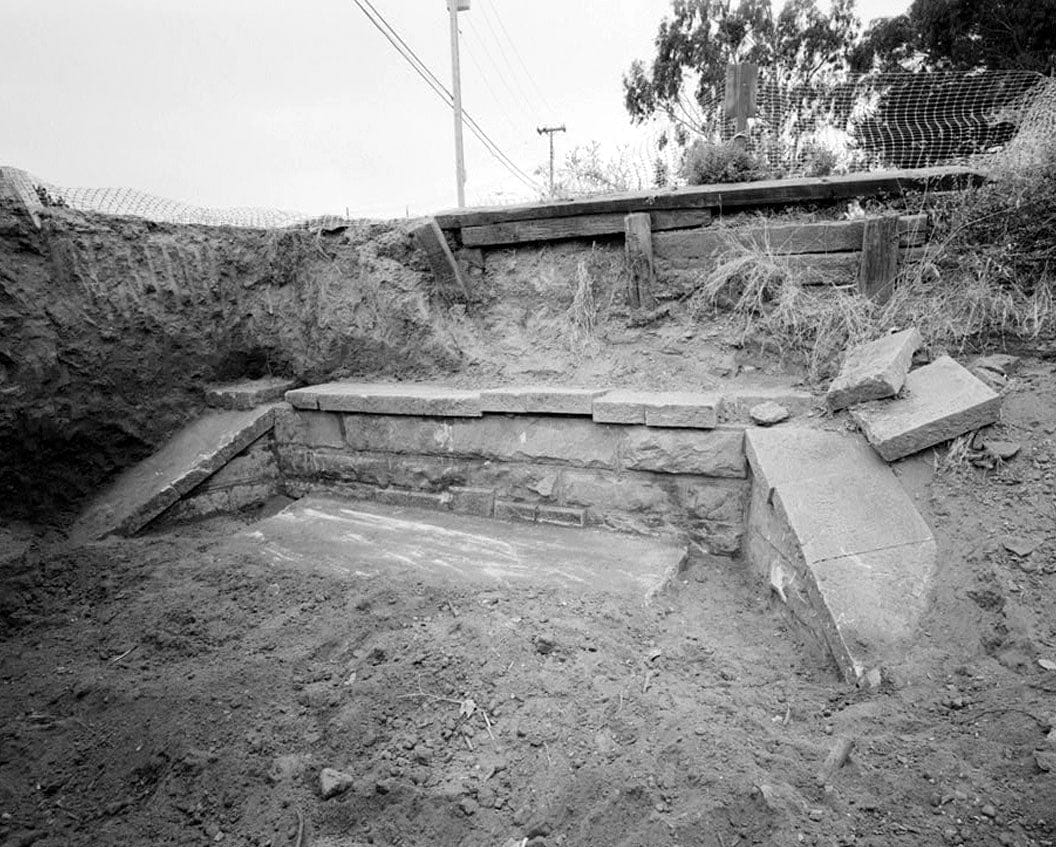 Historic Photo : Cut Stone Bridge, Southern Pacific Railroad line spanning runoff channel at South Spruce Avenue, South San Francisco, San Mateo County, CA 2 Photograph