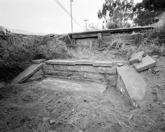 Historic Photo : Cut Stone Bridge, Southern Pacific Railroad line spanning runoff channel at South Spruce Avenue, South San Francisco, San Mateo County, CA 2 Photograph