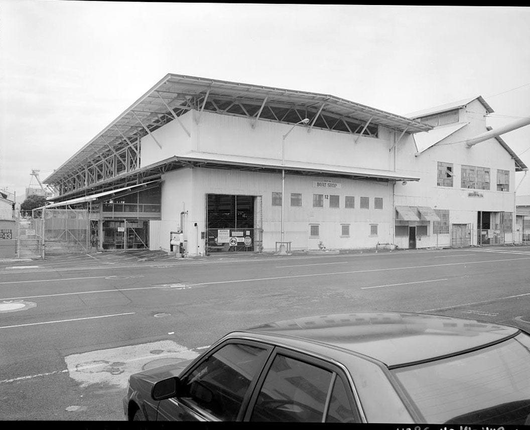 Historic Photo : U.S. Naval Base, Pearl Harbor, Boat Shop, Seventh Street near Avenue E, Pearl City, Honolulu County, HI 2 Photograph