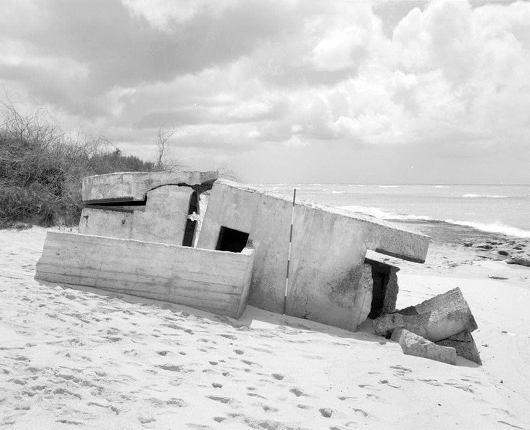 Historic Photo : Naval Air Station Barbers Point, Shore Pillbox Complex-Type 1 Pillbox, Along shoreline, seaward of Coral Sea Road, Ewa, Honolulu County, HI 6 Photograph