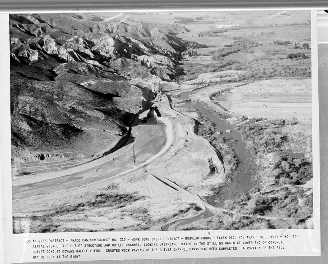 Historic Photo : Prado Dam, Outlet Works, Santa Ana River near junction of State Highways 71 & 91, Corona, Riverside County, CA 2 Photograph