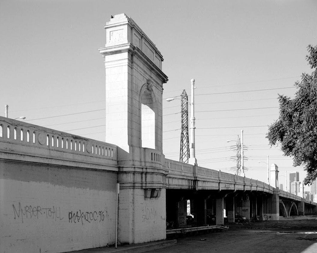 Historic Photo : First Street Bridge, Spanning Los Angeles River at First Street, Los Angeles, Los Angeles County, CA 3 Photograph