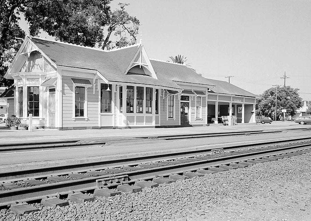 Historic Photo : San Francisco & San Jose Railroad Station, 1100 Merrill Street, Menlo Park, San Mateo County, CA 1 Photograph