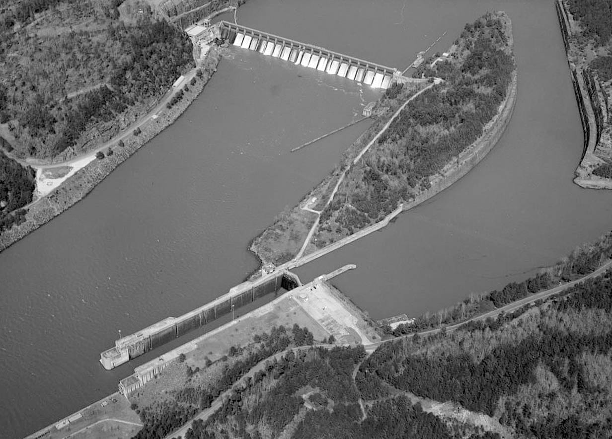 Historic Photo : John Hollis Bankhead Lock & Dam, On Warrior River below Port Birmingham, Kellerman, Tuscaloosa County, AL 1 Photograph
