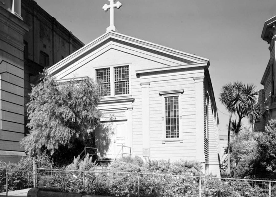 Historic Photo : Holy Cross Parish Hall, Eddy Street (moved from Market & Second Streets), San Francisco, San Francisco County, CA 1 Photograph