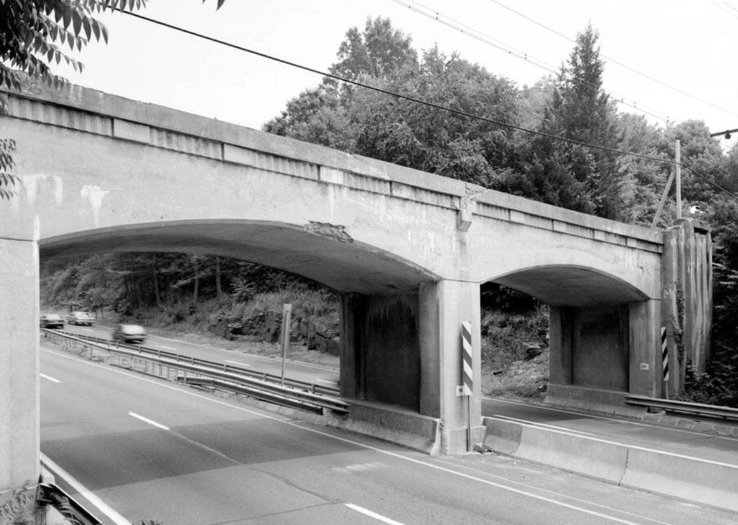 Historic Photo : Merritt Parkway, Metro North Railroad Bridge, Spanning Merritt Parkway, New Canaan, Fairfield County, CT 1 Photograph